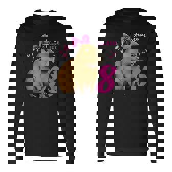 8 Años Capybara Cumpleaños Niñas 8Vo Impresionante Desde 2018 Camiseta de manga larga - Regaloses