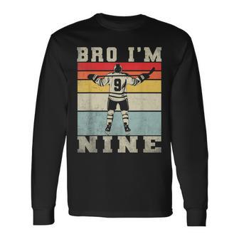 9Th Birthday Ice Hockey Boy 9 Year Old Hockey Player Long Sleeve T-Shirt - Thegiftio UK