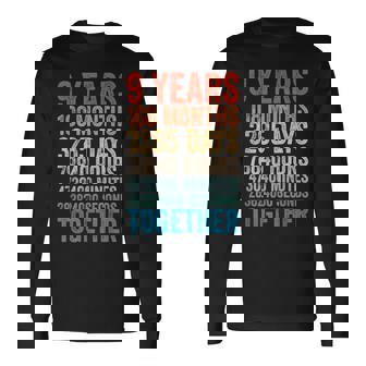 9年目の記念日 彼 彼女 カップル 9回目の結婚 長袖Tシャツ - Kawaiitshirt