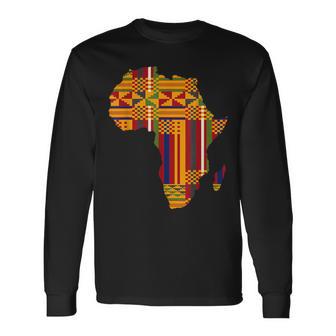 Africa African American Kente Black History Month Junenth Long Sleeve T-Shirt - Thegiftio