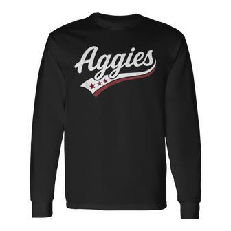 Aggies Retro First Name Style Aggies Nickname Long Sleeve T-Shirt - Thegiftio UK
