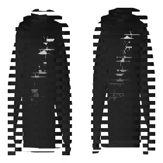 Air Force Fighter F-4 F-111 F-15 F-16 F-22 F-35 Veterans Day Long Sleeve T-Shirt - Monsterry