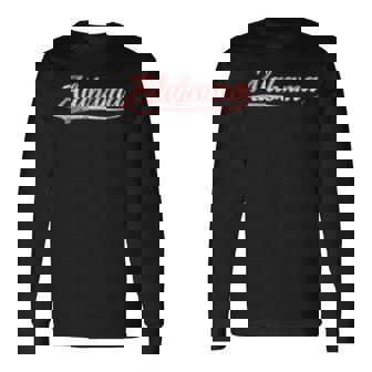 Alabama Vintage Varsity Distressed Throwback Style Long Sleeve T-Shirt | Mazezy