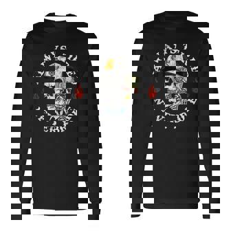 Always Tired Never Broke Skull On Back Long Sleeve T-Shirt | Seseable FR