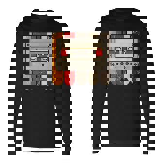 Amoureux De La Musique Années 80 Mixtape Retro Cassette T-shirt à manches longues - Cadeauxyz