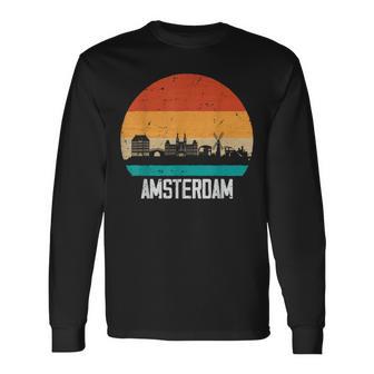 Amsterdam Niederlande Retrointagekyline Amsterdam Langarmshirts - Geschenkecke