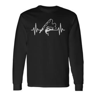 Angler Heartbeat Fishing Rod Fisherman Long Sleeve T-Shirt - Thegiftio UK