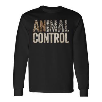 Animal Control Leopard Zebra Print Wildlife Rescue Long Sleeve T-Shirt - Monsterry