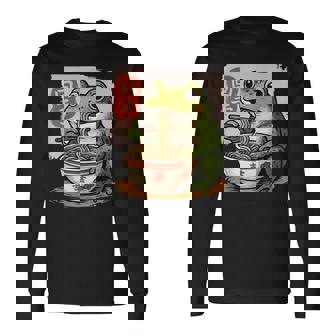 Anime Frog Eating Ramen Japanese Ramen Japan Long Sleeve T-Shirt | Seseable CA