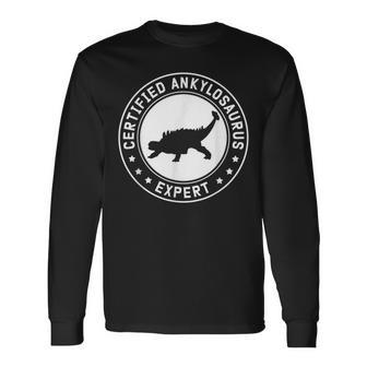 Ankylosaurus Expert Dinosaurs Ankylosauruses Small Black Long Sleeve T-Shirt - Thegiftio UK