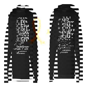 Appendix Cancer Awareness Her Fight Is My Warrior Support Long Sleeve T-Shirt | Mazezy