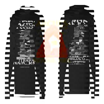 Arches National Park Retro Hiking & Camping Lover Long Sleeve T-Shirt | Mazezy