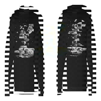 Astronaut Baseball In Space Long Sleeve T-Shirt | Mazezy