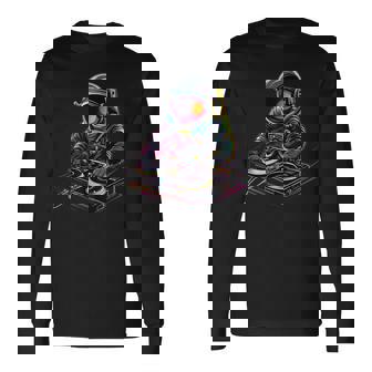 Astronauta Dj Astronauta Dj En El Espacio Camiseta de manga larga - Regaloses