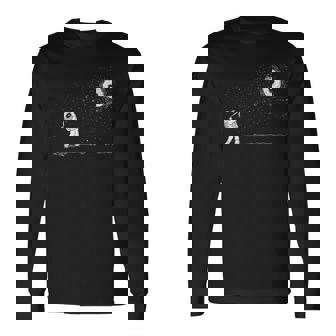 Astronauta Jugar Golf Balanceo De Pelota De Golf Deporte Intergaláctico Camiseta de manga larga - Regaloses