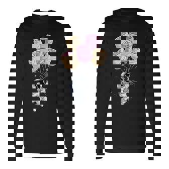 Astronaute Flottant Guimauves Guimauve T-shirt à manches longues - Cadeauxyz