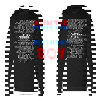 Auntie Of The Birthday Boy Spider Web Birthday Party Long Sleeve T-Shirt | Seseable UK