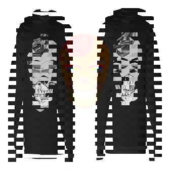 Avant Garde Aesthetic Gothic Skull Goth Hippie Long Sleeve T-Shirt | Mazezy