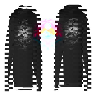 Avant Garde And Vaporwave Futuristic Mountain Long Sleeve T-Shirt | Mazezy