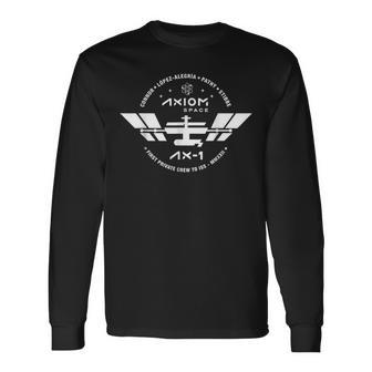 Axiom Ax-1 Parche De Misión Dragon Falcon Iss Día De Lanzamiento Espacial Camiseta de manga larga - Regaloses