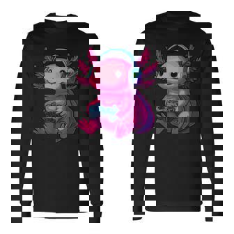 Axolotlideojuegos Divertidos Juegos Jugador Axolotl Camiseta de manga larga - Regaloses