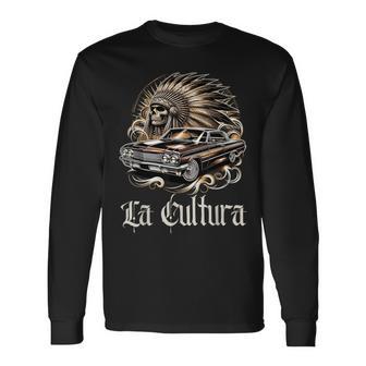 Aztec Mexican Culture Lowrider Classic Muscle Car La Cultura Long Sleeve T-Shirt - Thegiftio UK
