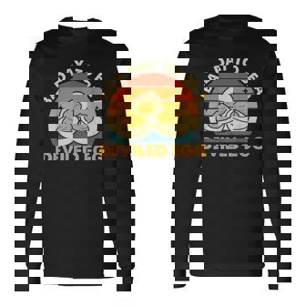 Bad Day To Be A Deviled Egg Retro Food Humor Long Sleeve T-Shirt | Seseable FR