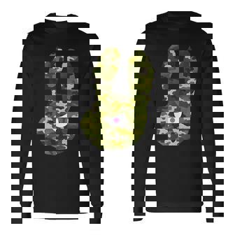 Badうさぎ星人 グリーン迷彩 長袖Tシャツ - Kawaiitshirt