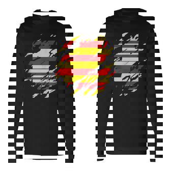 Bandera Cataluña Bandera Catalunya In Mangas Camiseta de manga larga - Regaloses