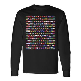 Banderas De Los Países Del Mundo Outfit Diseño Gráfico Camiseta de manga larga - Regaloses