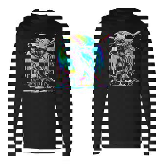 Baseball Drip Boys Batter Ice Cream Drip Youth Player Fan Long Sleeve T-Shirt - Monsterry