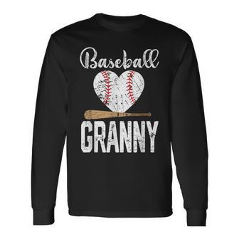 Baseball Heart Cute Granny Baseball Player Long Sleeve T-Shirt - Thegiftio UK
