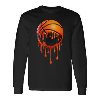 Basketball Ice Cream Drip Sport Bball Long Sleeve T-Shirt - Thegiftio UK
