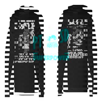I Battle Ptsd What's Youruperpower Ptsd認識 長袖Tシャツ - Kawaiitshirt