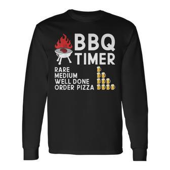 Bbq Timer Barbecue Grilling Smoker Drinking Long Sleeve T-Shirt - Thegiftio UK