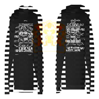 Beaver Squad Three Beaver Friends Teammates Long Sleeve T-Shirt - Monsterry