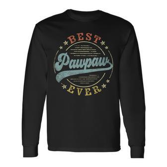 Best Pawpaw Ever Father's Day Pawpaw Vintage Emblem Long Sleeve T-Shirt - Thegiftio UK