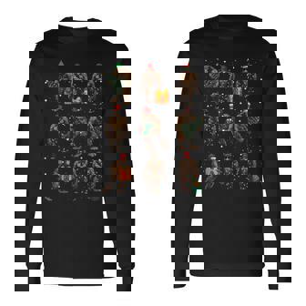 Bigfoot Christmas Tree Lights Xmas Decorations Boys Pj Long Sleeve T-Shirt | Mazezy