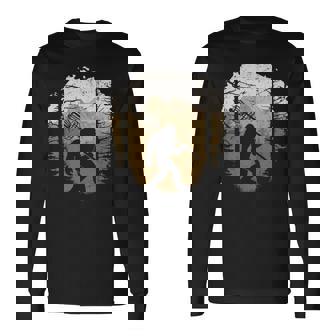 Bigfoot Disc Golf Player Sasquatch Disc Golfing Sports Long Sleeve T-Shirt | Mazezy