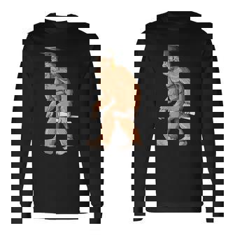 Bigfoot Graduation Sasquatch Graduate Hat Diploma Long Sleeve T-Shirt | Mazezy