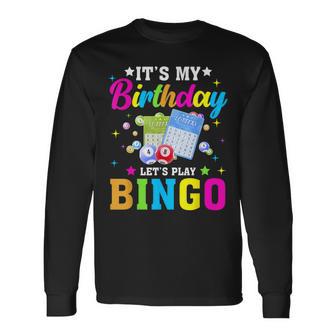 Bingo It's My Birthday Let's Play Bingo Vintage Xmas Long Sleeve T-Shirt - Thegiftio UK