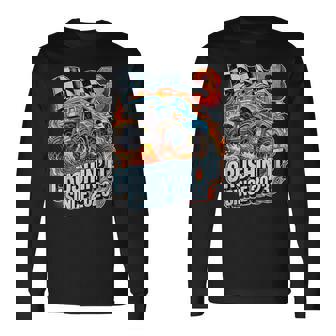 Birthday Monster Truck 3 Year Old Boys 3Rd Party Born 2023 Long Sleeve T-Shirt - Monsterry