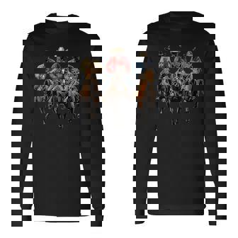 Black African American Cowboy Western Country Texas Rodeo Long Sleeve T-Shirt - Monsterry