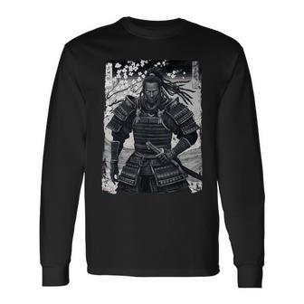 Black Afro African Japanese Style Yasuke Samurai Long Sleeve T-Shirt - Thegiftio UK