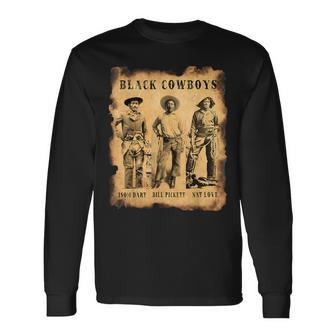 Black Cowboys Nat Love Bill Pickett Isom Dart Western Long Sleeve T-Shirt - Monsterry