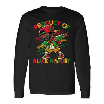 Black Historical Month Dabbing Boy Product Of Black History Long Sleeve T-Shirt - Thegiftio