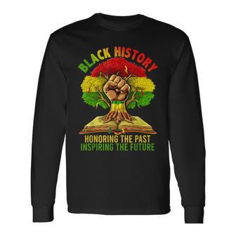 Black History Inspiring The Future African Tree Fist Long Sleeve T-Shirt - Thegiftio UK