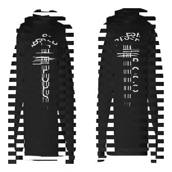 Blessed Pops Dad Christian Cross Father's Day Tank Top Long Sleeve T-Shirt | Mazezy