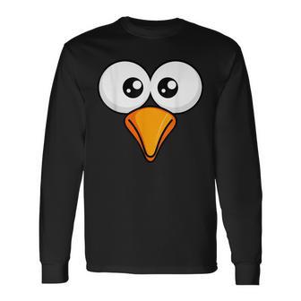 Blue Bird Costume Face Animal Easy Halloween Long Sleeve T-Shirt - Monsterry