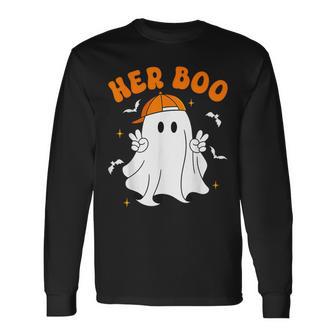 Her Boo & His Boo Matching Halloween Couples Long Sleeve T-Shirt - Monsterry
